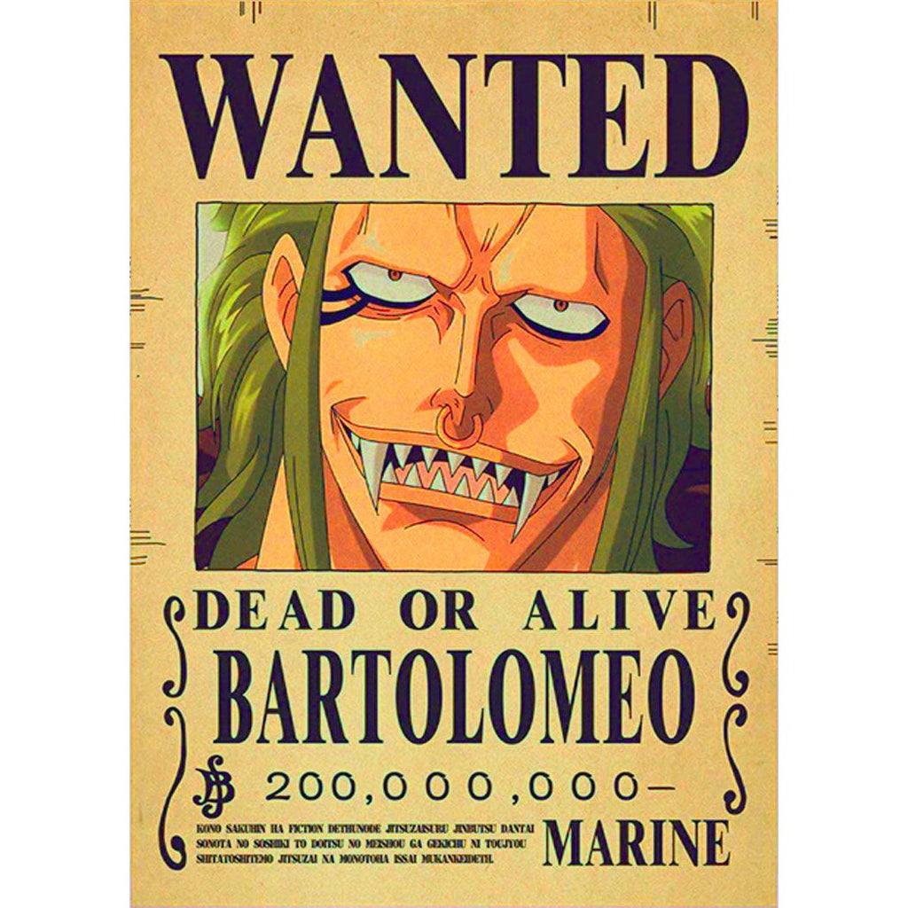 One Piece Poster - Wanted Bartolomeo Bounty