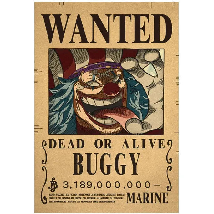 One Piece Poster - Wanted Buggy Bounty – One Piece Gifts