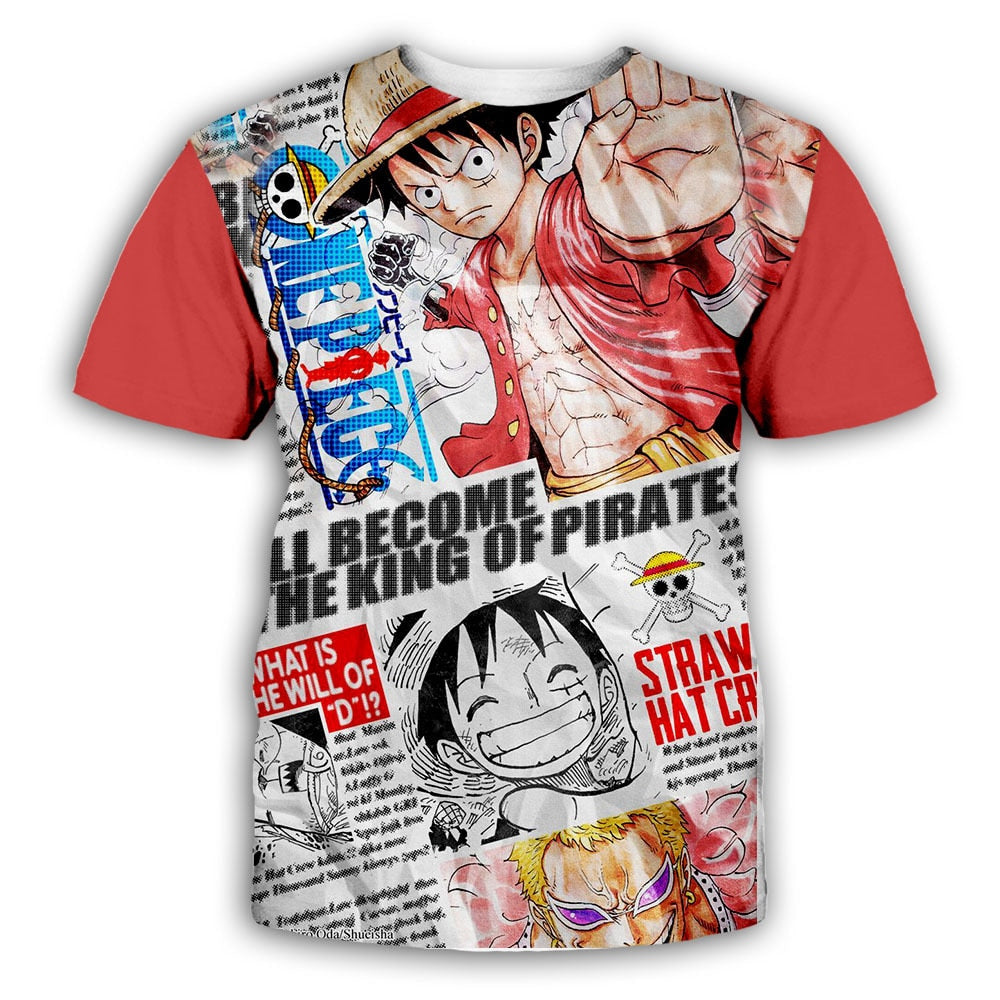 One Piece T Shirt Luffy 3D Design 3