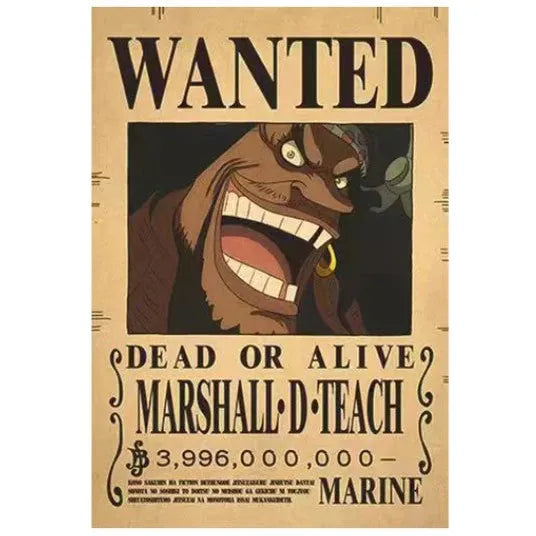 One Piece Poster - Wanted D. Teach Bounty