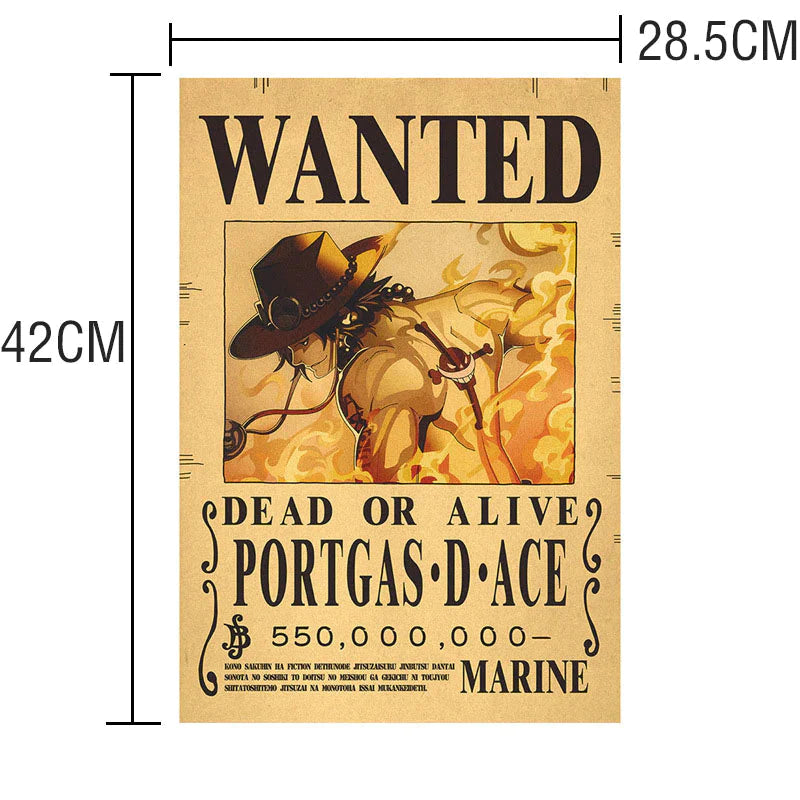 One Piece Poster - Wanted Ace Bounty
