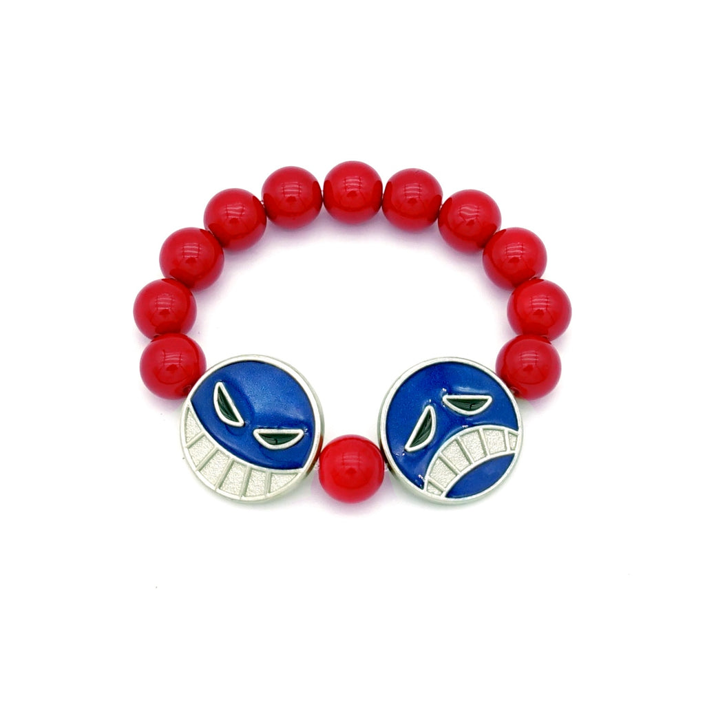 One Piece Bracelet Portgas D Ace Red Beads