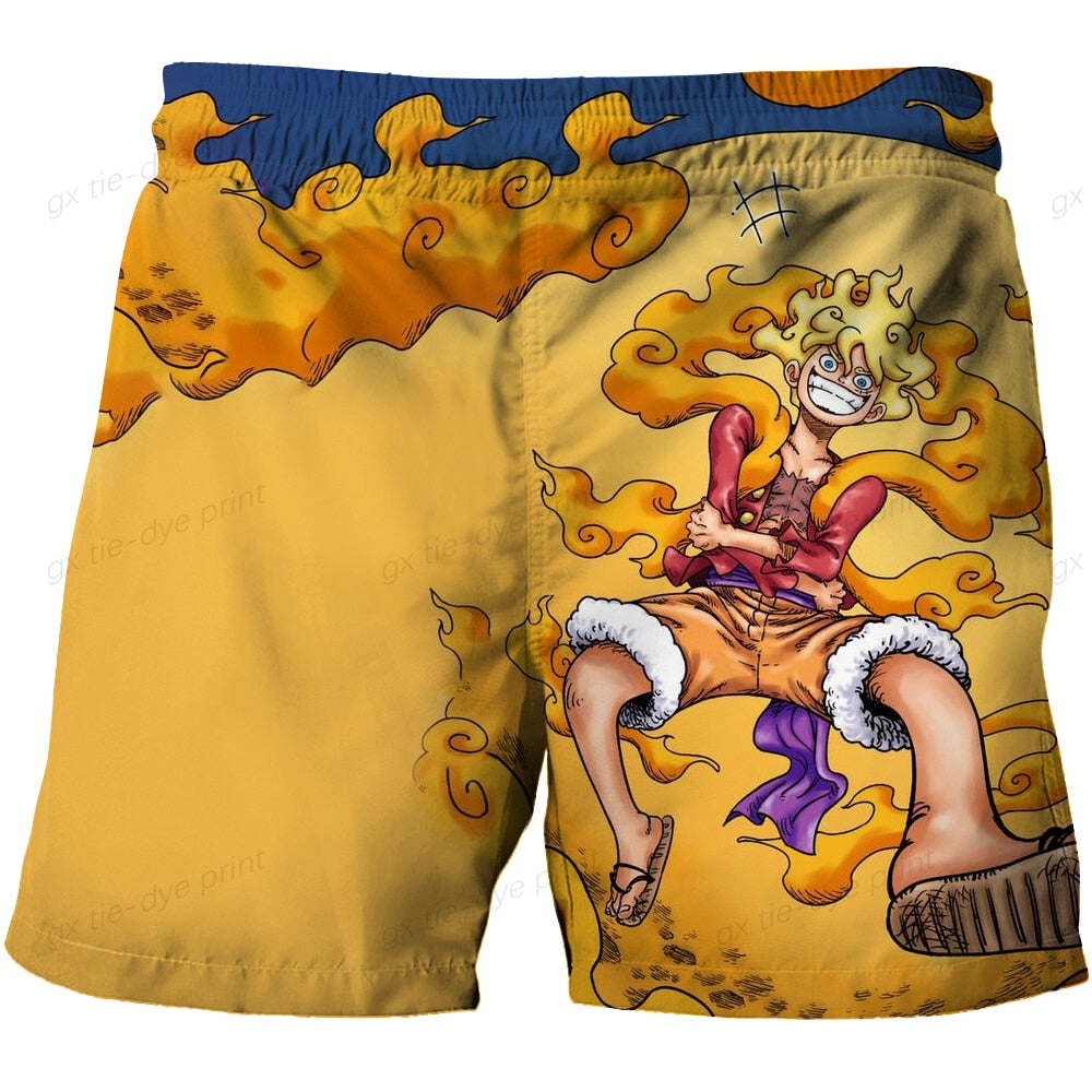 One Piece Shorts Luffy Yellow Sun