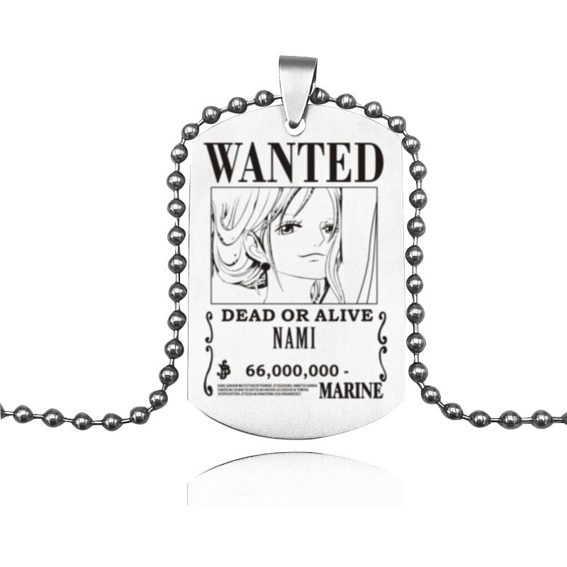 One Piece Necklace Dogtag Nami Wanted