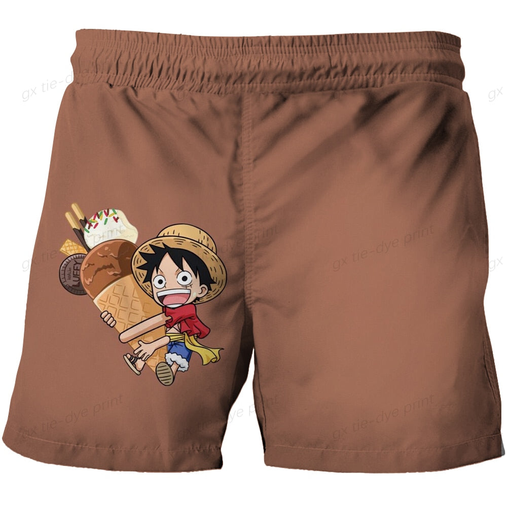 One Piece Shorts Luffy Loves Ice Cream