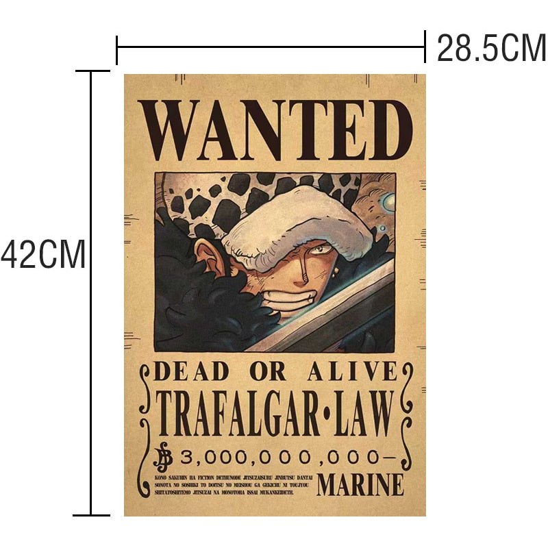 One Piece Poster - Wanted Trafalgar Bounty