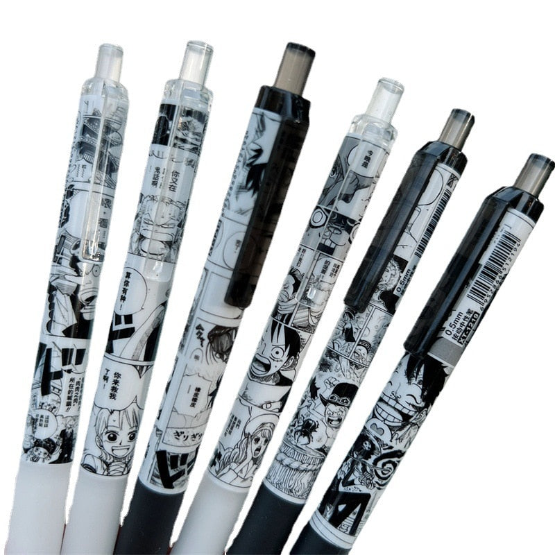 One Piece Manga Themed 6pcs Sorted Gel Pen Set