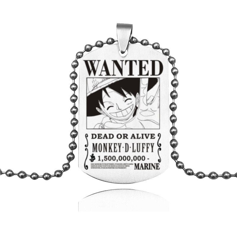One Piece Necklace Dogtag Luffy Wanted