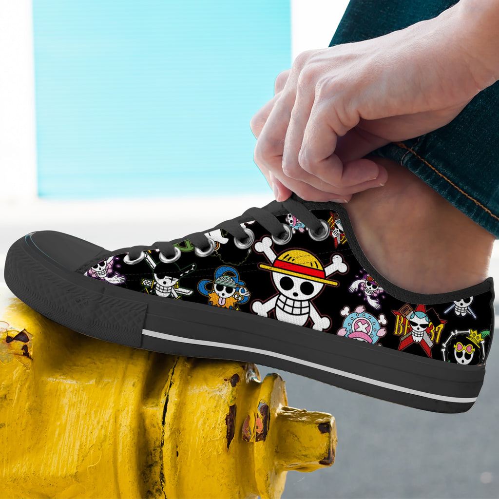 One Piece Themed Black Sneakers