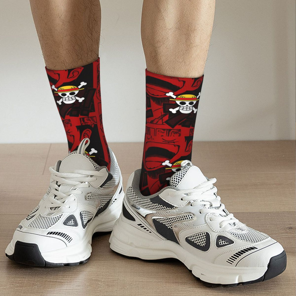 One Piece Red Themed Socks
