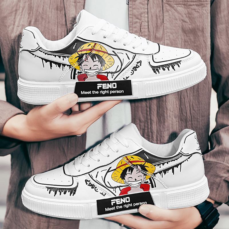 One Piece Custom Painted Luffy Sneakers