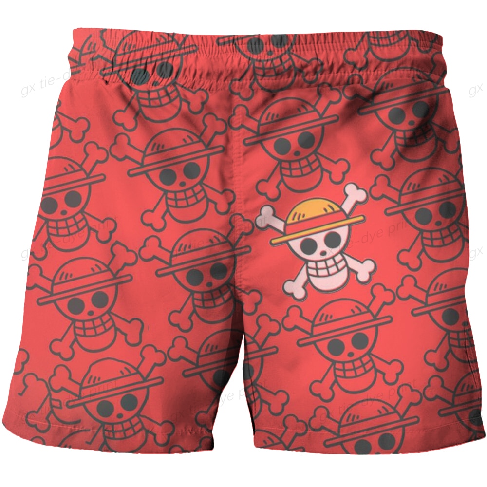 One Piece Shorts Straw Hat Pattern