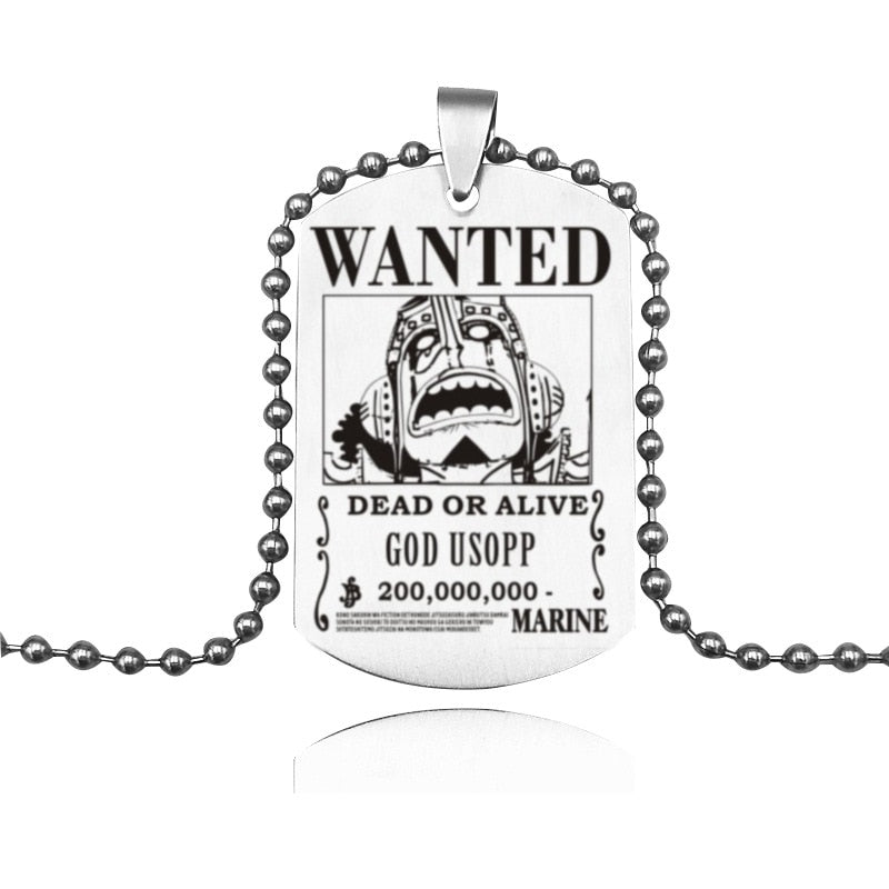 One Piece Necklace Dogtag Usopp Wanted