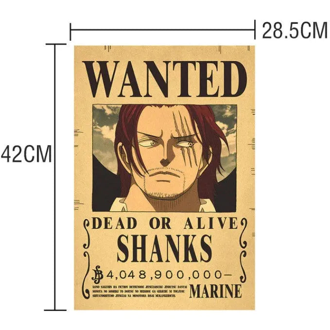 One Piece Poster - Wanted Shanks Bounty
