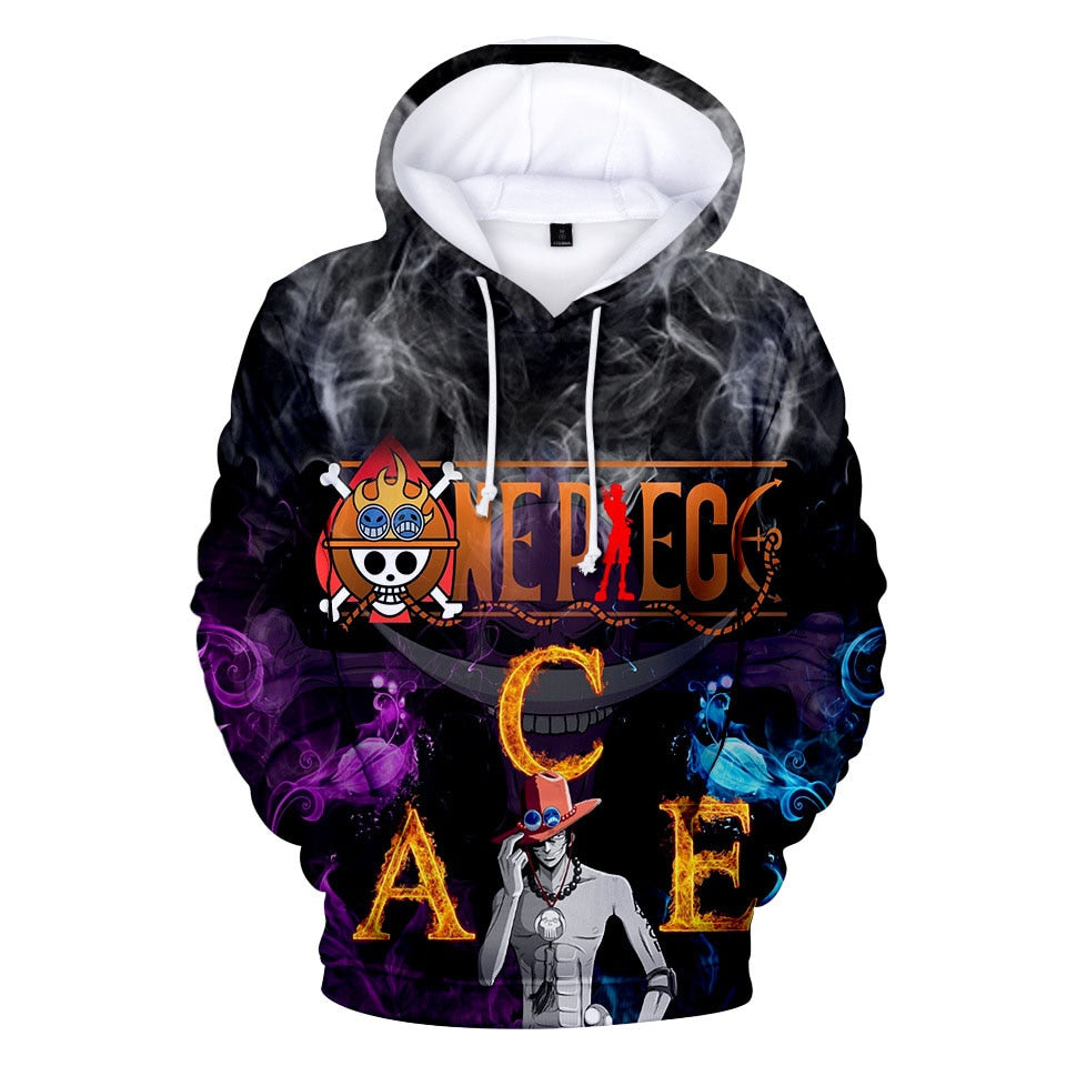 One Piece Hoodie Ace Power 3D