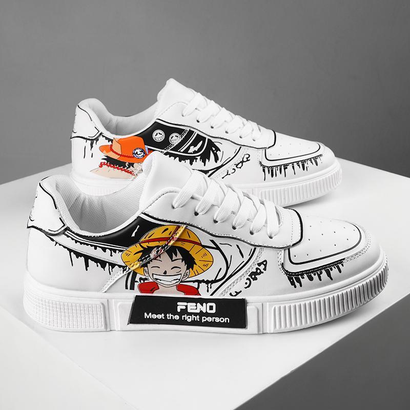 One Piece Custom Painted Luffy Sneakers