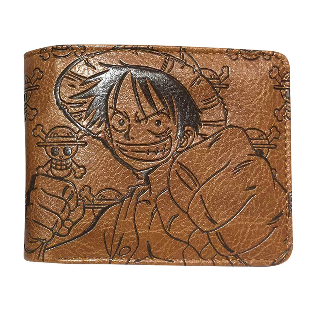 One Piece Luffy Power Brown Leather Wallet