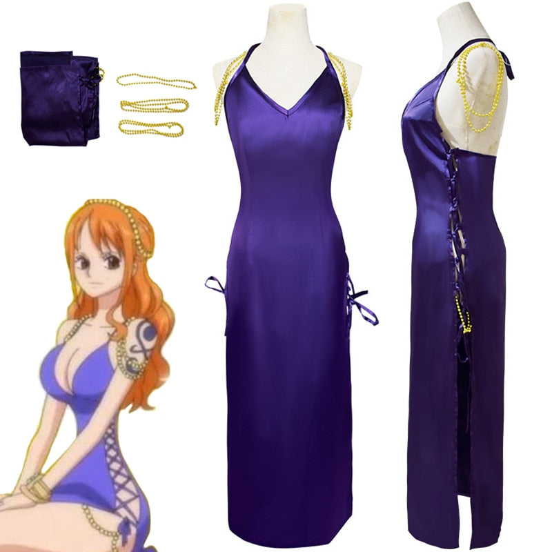 One Piece Cosplay Purple Nami Dress