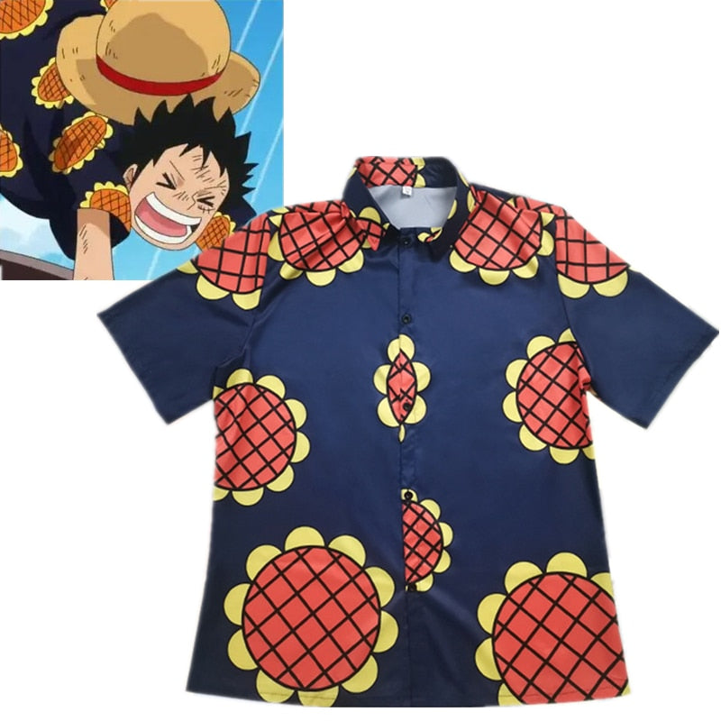 One Piece Luffy Dressrosa Short Sleeves Shirt