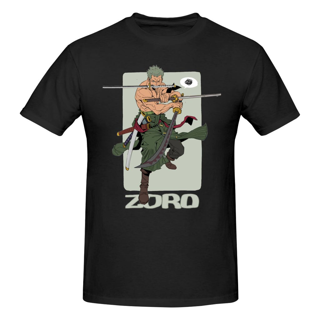 One Piece Zoro Black T Shirt Cotton Short Sleeve